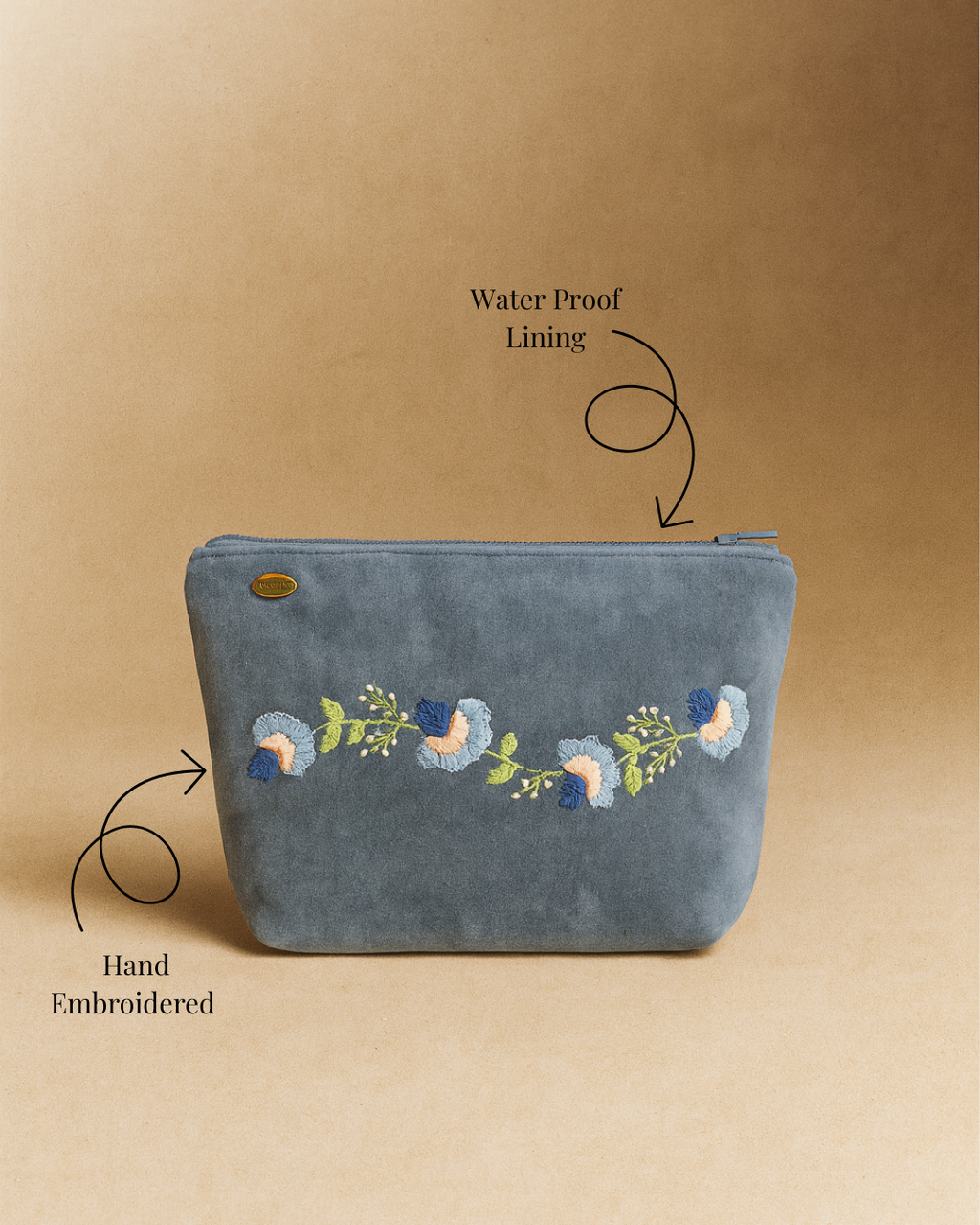 Hand Embroidered Everyday Pouch