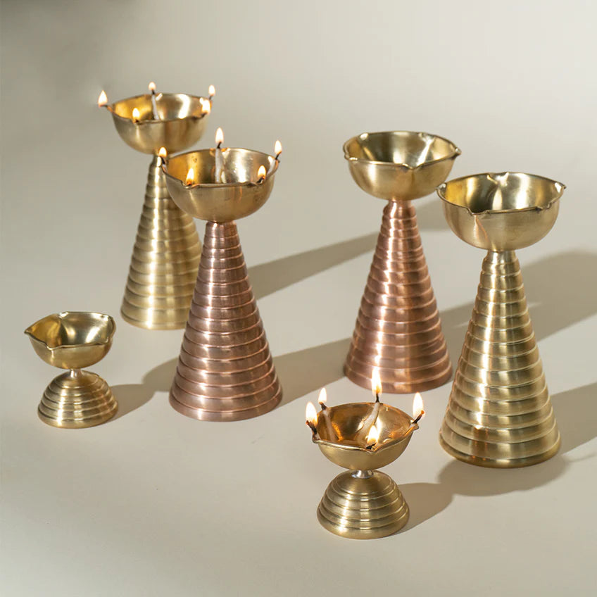 Brass and Copper Diya (Set of 2)