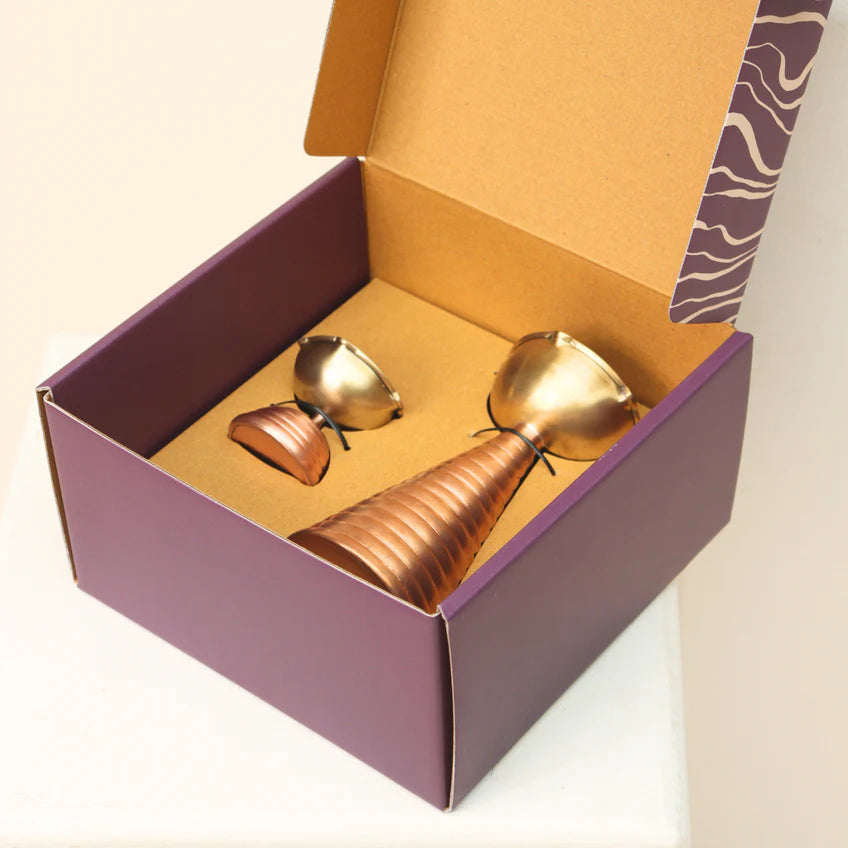 Brass and Copper Diya (Set of 2)