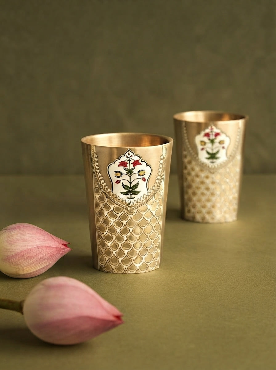Hand Painted Kansa Glasses