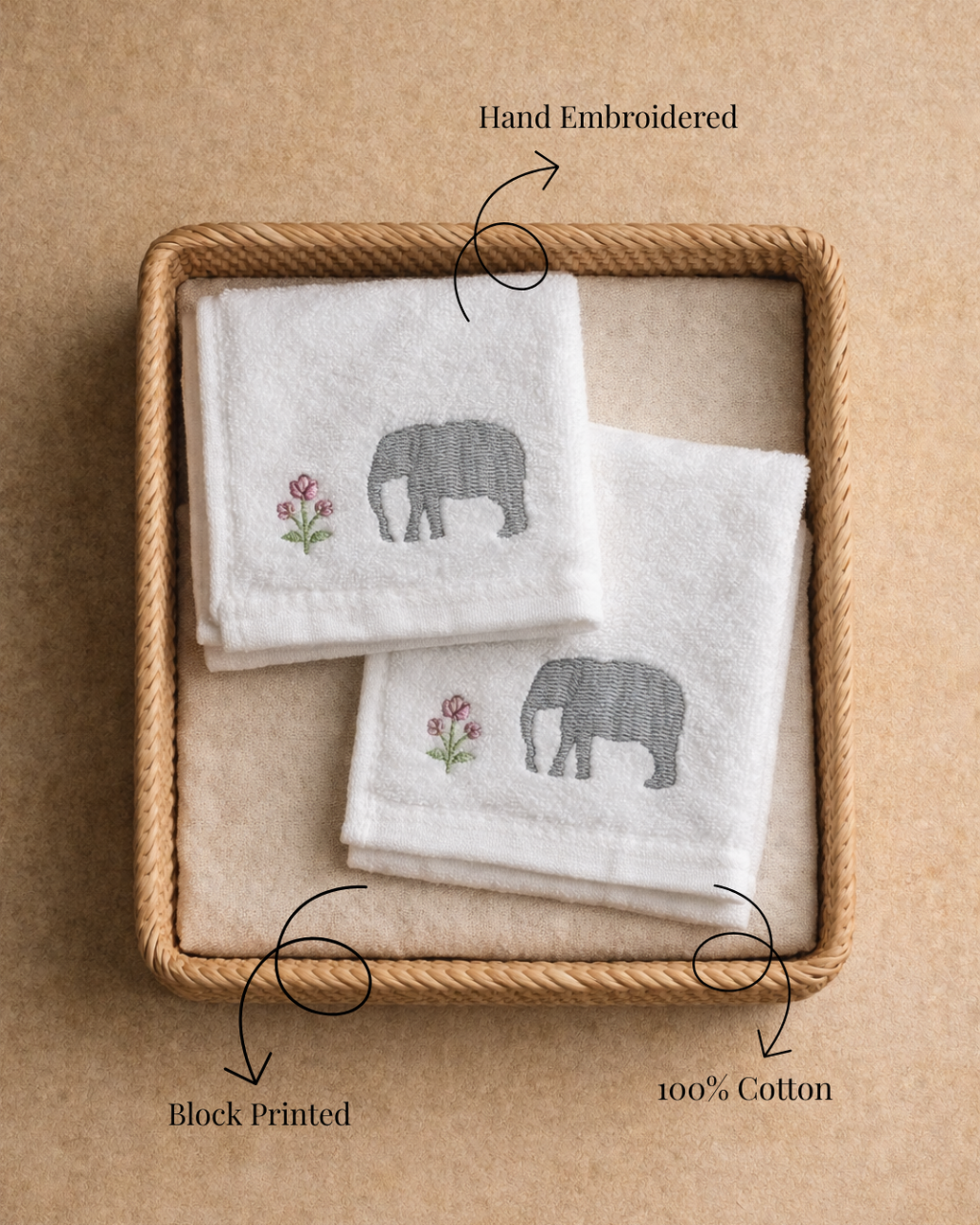 Haathi  Face Towel (Set of 2)