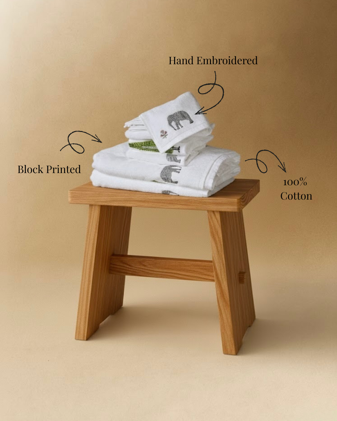 Haathi Hand Towel (Set of 2)