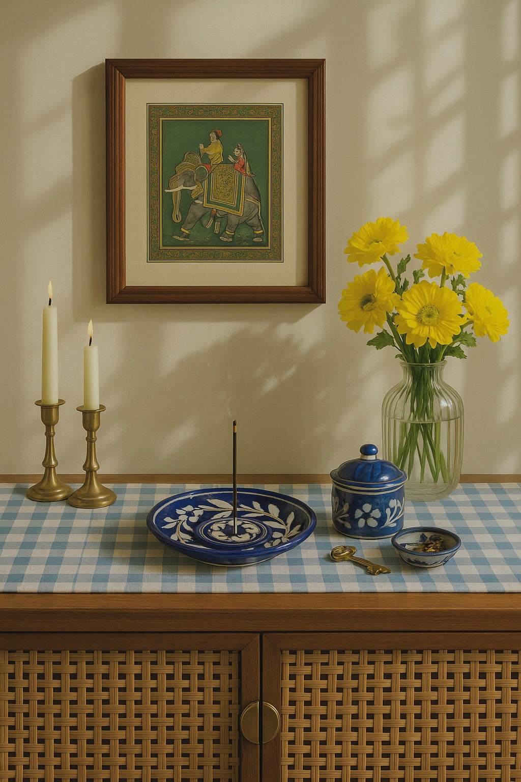 Blue Pottery Incense Holder