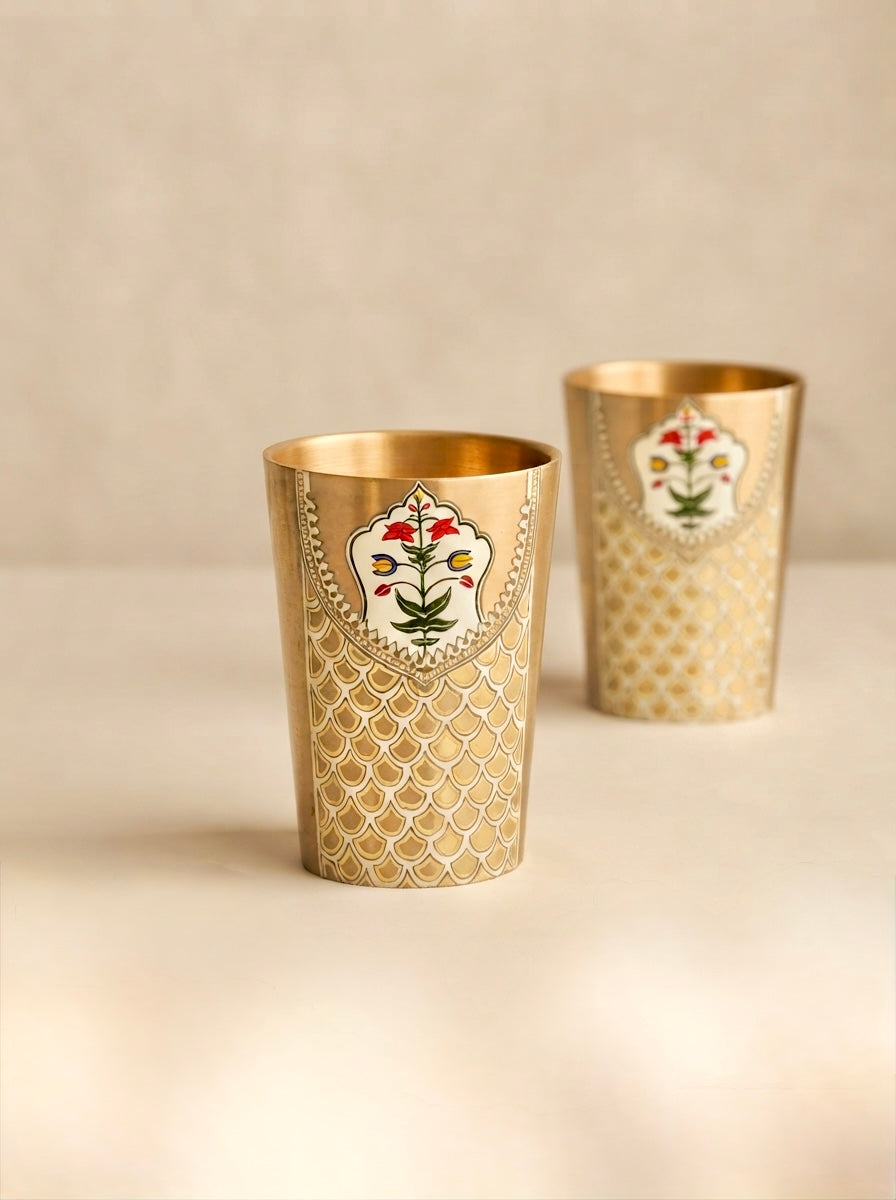 Hand Painted Kansa Glasses