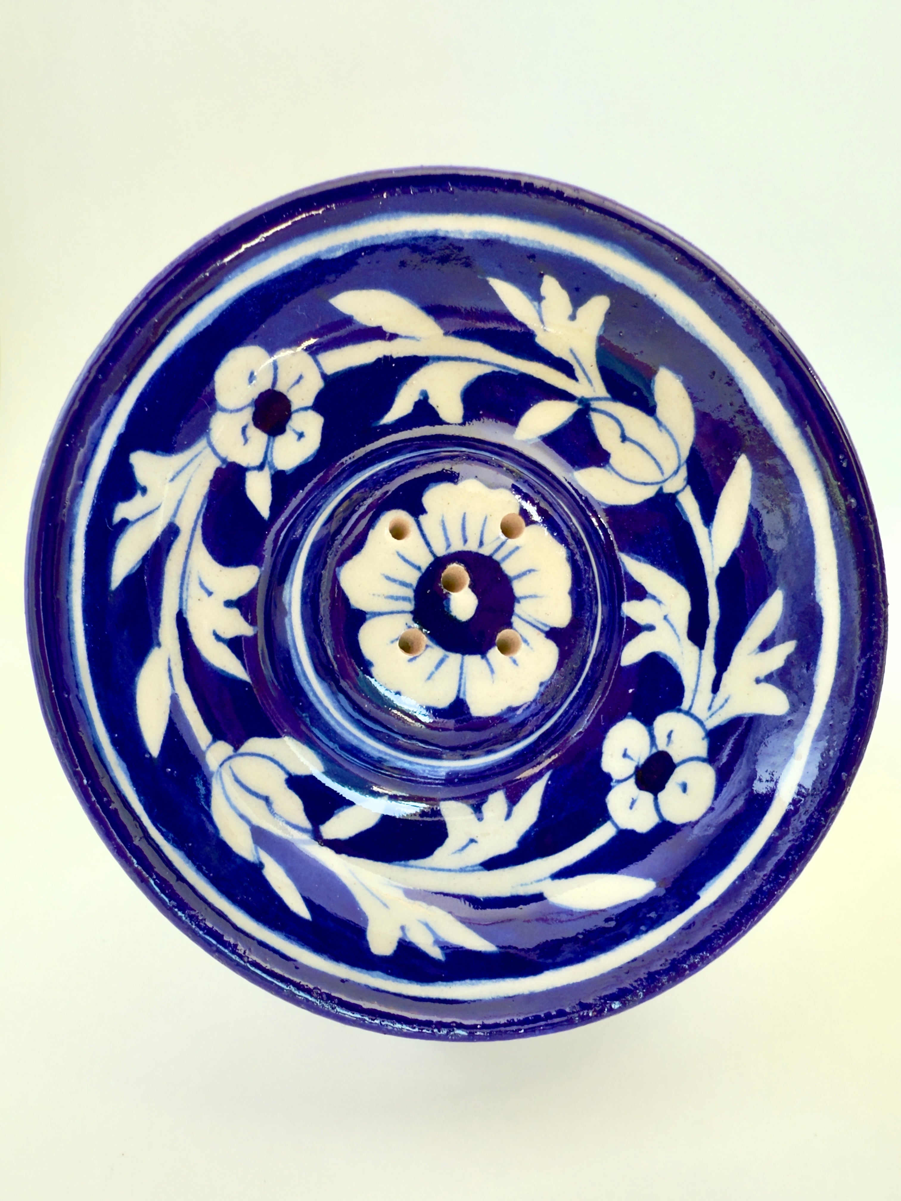 Blue Pottery Incense Holder