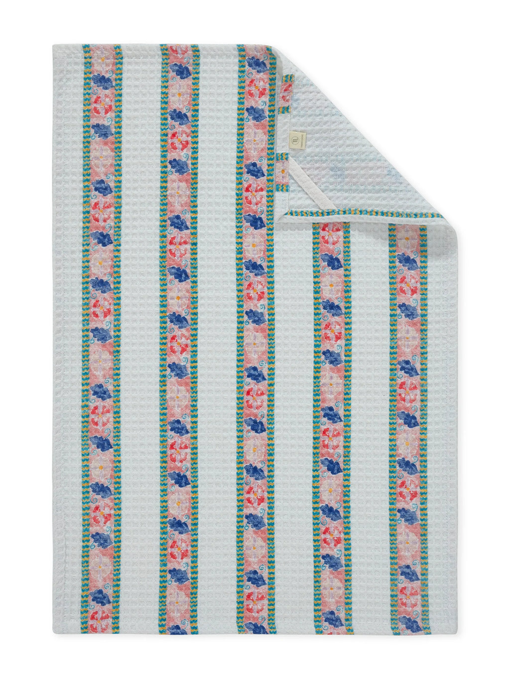 Floral striped fabric on a white background
