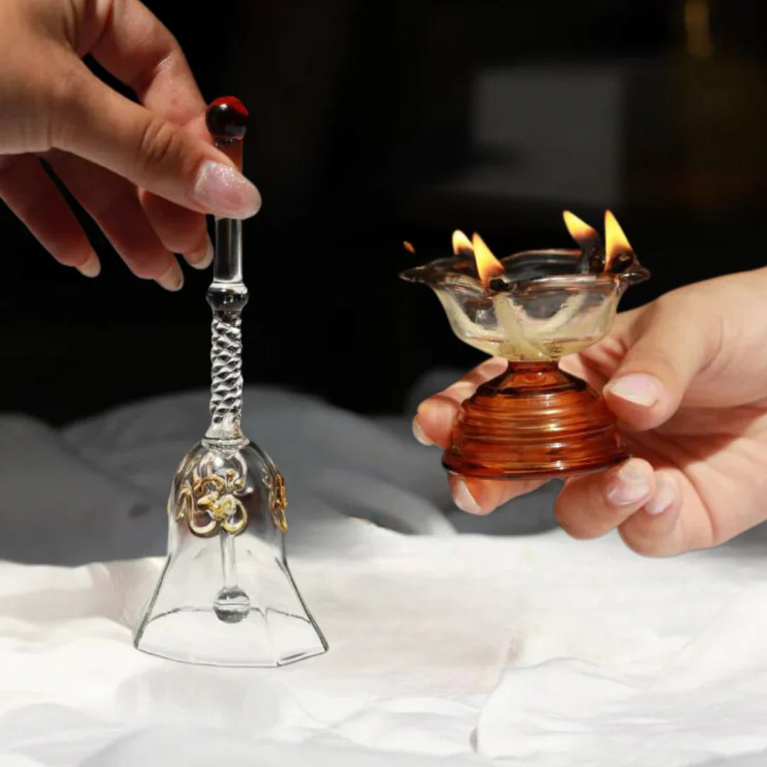 Mini Diya And Bell (Set of 2)