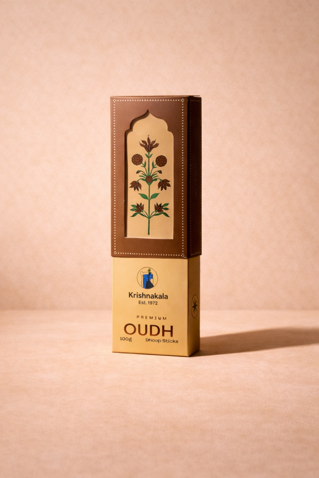  Oudh dhoop sticks on a beige background