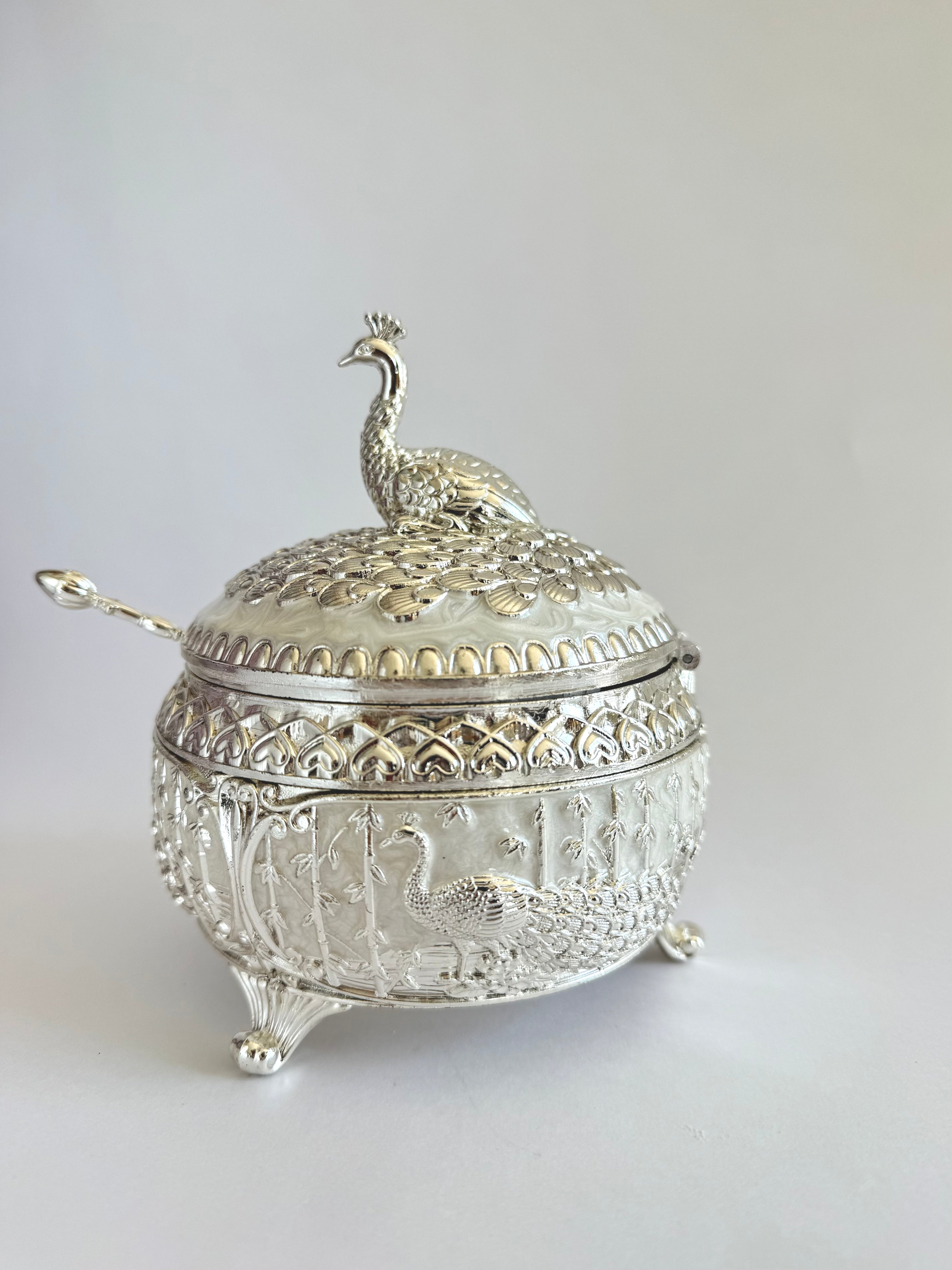 Peacock Mukhwass Pot With Tray